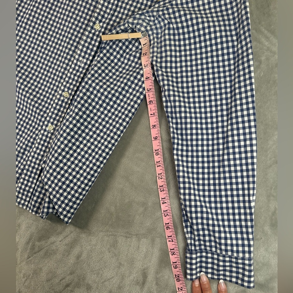 Vintage Ralph Lauren gingham blue white custom fit button down shirt - Picture 8 of 8